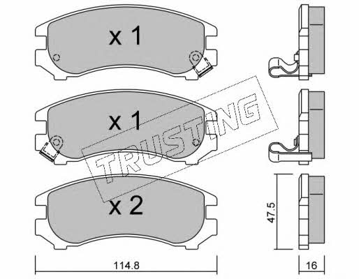 Trusting 239.1 Brake Pad Set, disc brake 2391