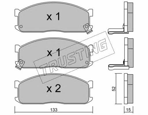 Trusting 241.1 Brake Pad Set, disc brake 2411