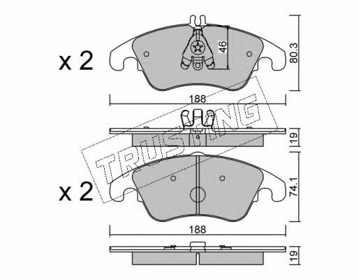 Trusting 791.2 Brake Pad Set, disc brake 7912