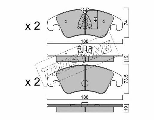 Trusting 791.4 Brake Pad Set, disc brake 7914