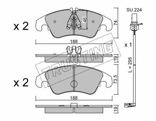 Trusting 791.4W Brake Pad Set, disc brake 7914W