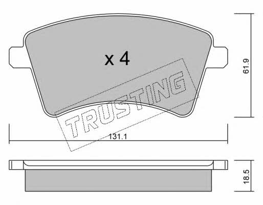 Trusting 828.0 Brake Pad Set, disc brake 8280