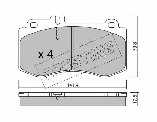 Trusting 844.0 Brake Pad Set, disc brake 8440