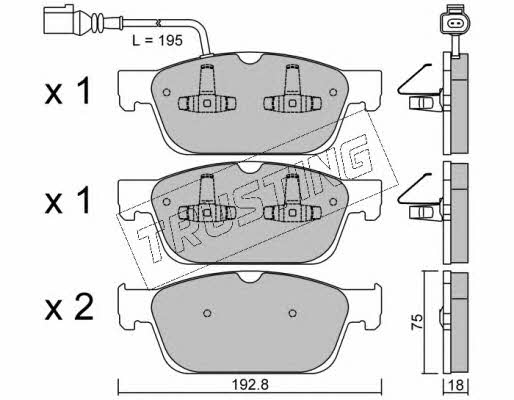 Trusting 848.0 Brake Pad Set, disc brake 8480