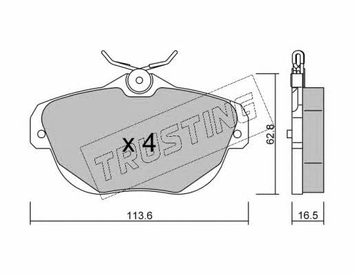 Trusting 873.0 Brake Pad Set, disc brake 8730