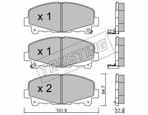 Trusting 884.0 Brake Pad Set, disc brake 8840