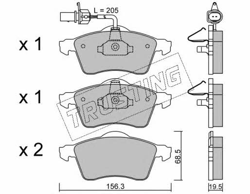 Trusting 272.1 Brake Pad Set, disc brake 2721