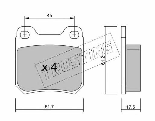 Trusting 284.1 Brake Pad Set, disc brake 2841