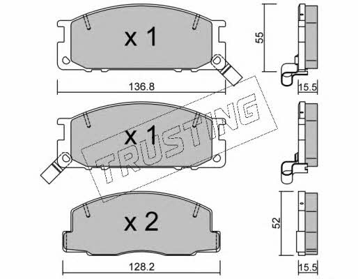 Trusting 289.0 Brake Pad Set, disc brake 2890