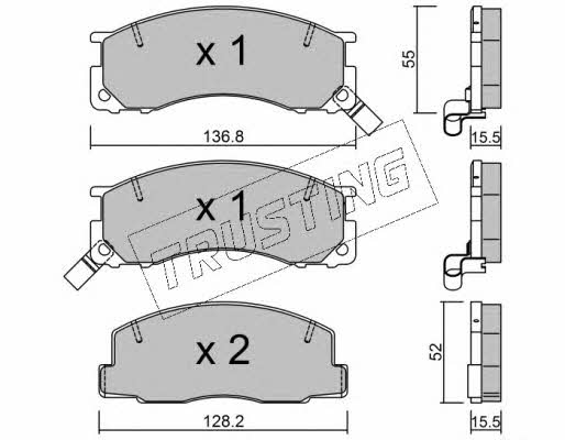 Trusting 290.0 Brake Pad Set, disc brake 2900