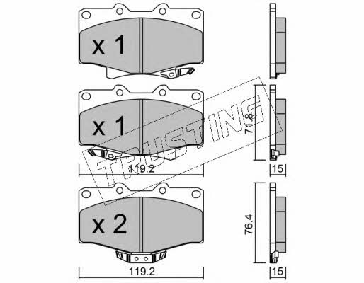 Trusting 291.0 Brake Pad Set, disc brake 2910