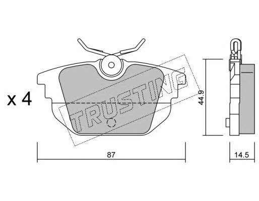 Trusting 308.0 Brake Pad Set, disc brake 3080