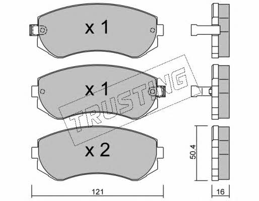 Trusting 313.0 Brake Pad Set, disc brake 3130