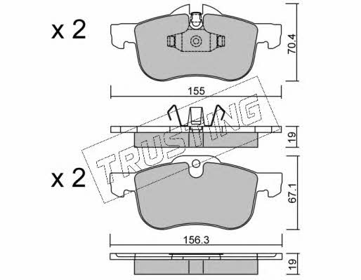 Trusting 316.0 Brake Pad Set, disc brake 3160