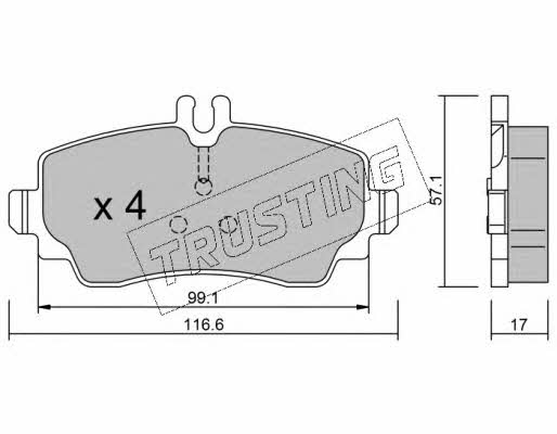 Trusting 319.0 Brake Pad Set, disc brake 3190