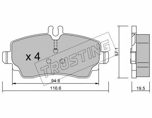 Trusting 319.1 Brake Pad Set, disc brake 3191