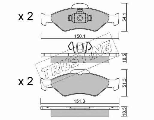 Trusting 324.0 Brake Pad Set, disc brake 3240