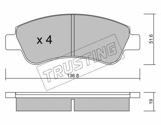 Trusting 336.0 Brake Pad Set, disc brake 3360