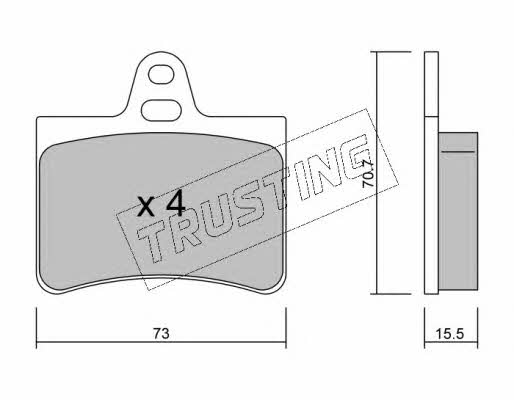 Trusting 342.0 Brake Pad Set, disc brake 3420