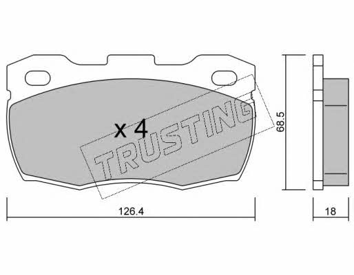Trusting 361.0 Brake Pad Set, disc brake 3610