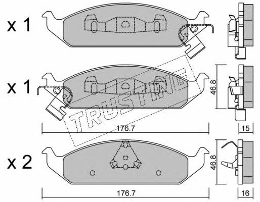 Trusting 364.0 Brake Pad Set, disc brake 3640