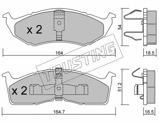 Trusting 365.0 Brake Pad Set, disc brake 3650