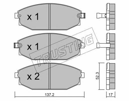 Trusting 372.0 Brake Pad Set, disc brake 3720