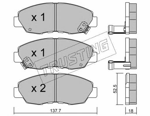 Trusting 393.0 Brake Pad Set, disc brake 3930