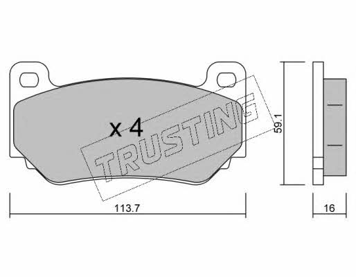 Trusting 406.0 Brake Pad Set, disc brake 4060