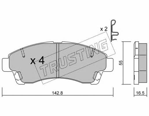 Trusting 410.0 Brake Pad Set, disc brake 4100