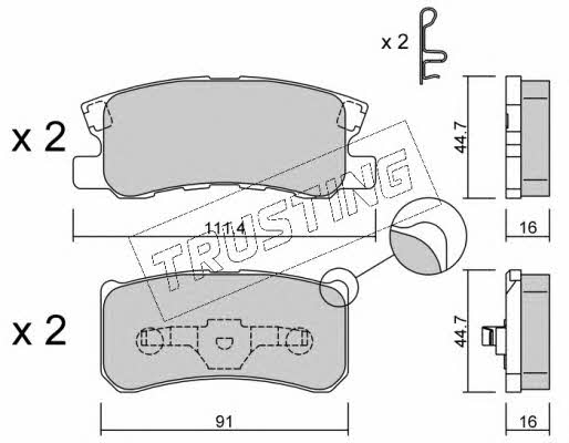 Trusting 415.1 Brake Pad Set, disc brake 4151