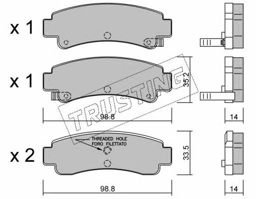 Trusting 417.0 Brake Pad Set, disc brake 4170