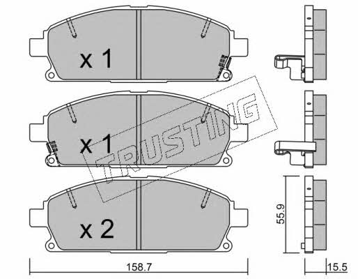 Trusting 421.2 Brake Pad Set, disc brake 4212