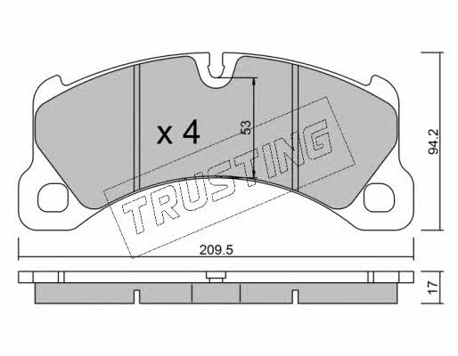 Trusting 972.0 Brake Pad Set, disc brake 9720