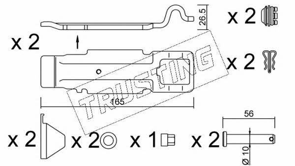 Trusting KIT.016 Mounting kit brake pads KIT016