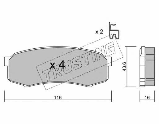 Trusting 447.0 Brake Pad Set, disc brake 4470