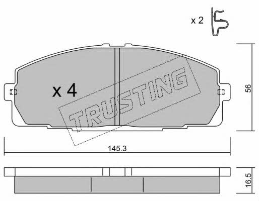 Trusting 449.0 Brake Pad Set, disc brake 4490
