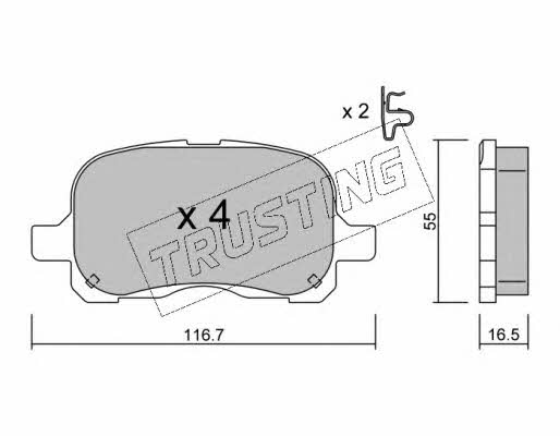 Trusting 458.0 Brake Pad Set, disc brake 4580