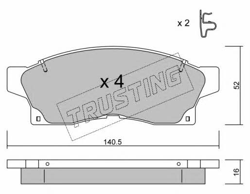 Trusting 460.0 Brake Pad Set, disc brake 4600