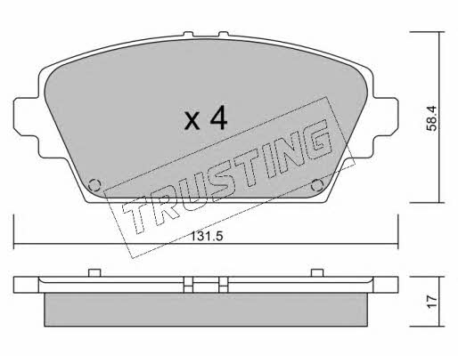 Trusting 480.0 Brake Pad Set, disc brake 4800
