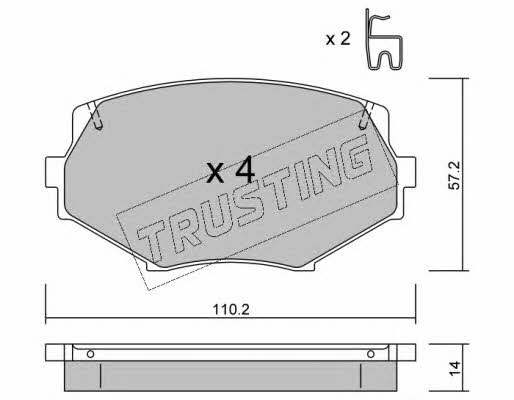 Trusting 488.0 Brake Pad Set, disc brake 4880