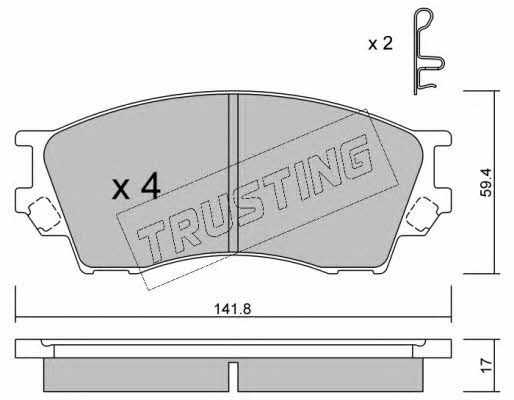 Trusting 489.0 Brake Pad Set, disc brake 4890