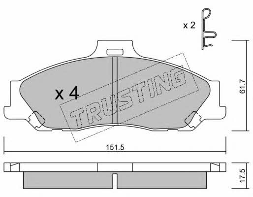 Trusting 495.0 Brake Pad Set, disc brake 4950