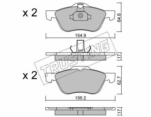 Trusting 505.0 Brake Pad Set, disc brake 5050