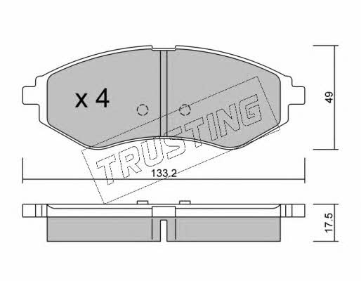 Trusting 524.0 Brake Pad Set, disc brake 5240
