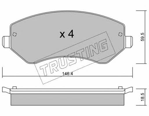 Trusting 540.0 Brake Pad Set, disc brake 5400