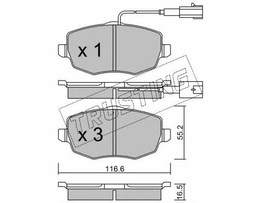 Trusting 544.1 Brake Pad Set, disc brake 5441