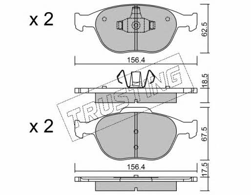 Trusting 549.0 Brake Pad Set, disc brake 5490