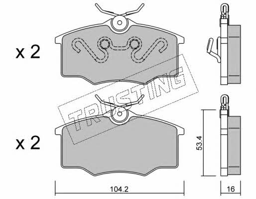 Trusting 553.0 Brake Pad Set, disc brake 5530