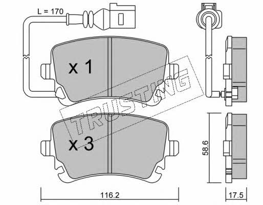 Trusting 570.0 Brake Pad Set, disc brake 5700